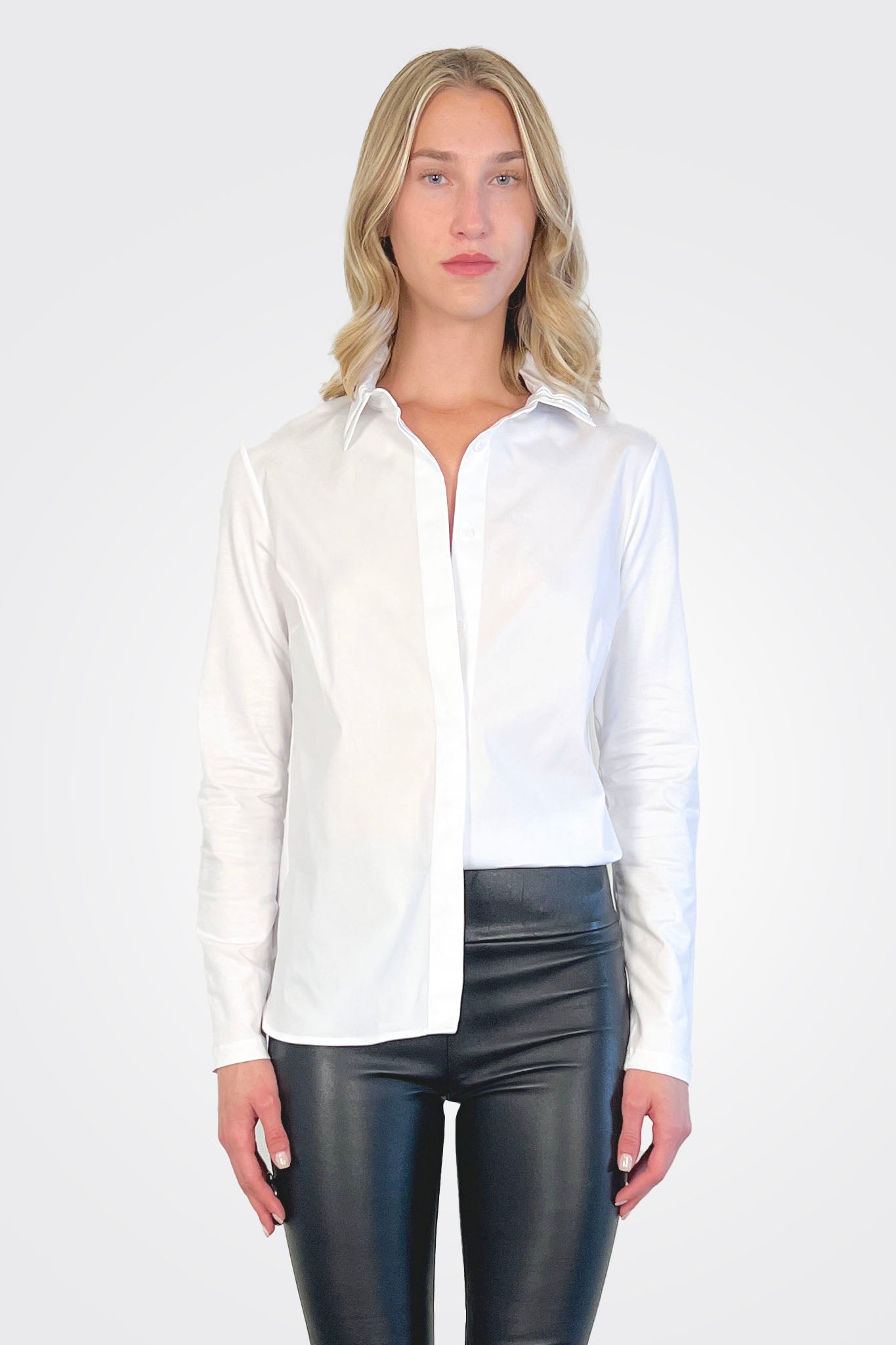Collar Detail Shirt - White by Peserico — alternate view