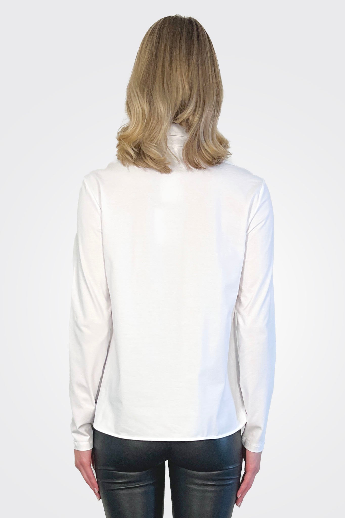 Collar Detail Shirt - White by Peserico — view 3