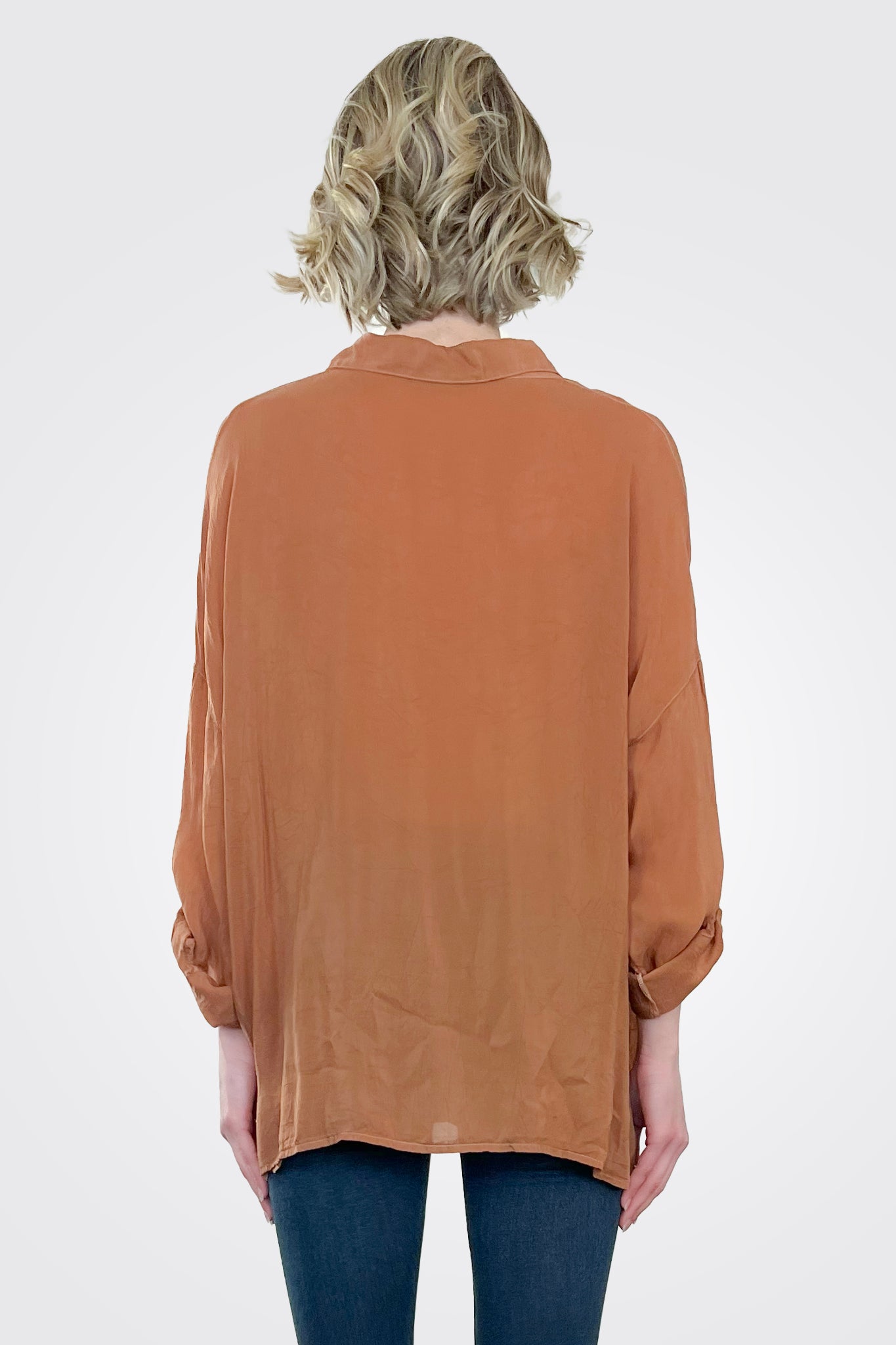 Cargo Pocket Tie Front Top - Copper by Maven West — alternate view