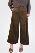 Wide Leg Corduroy Trousers - Chocolate by Transit Par-Such — alternate view