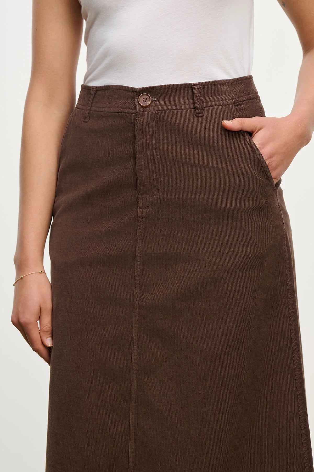 Fia Corduroy Skirt - Bark by Velvet — view 4