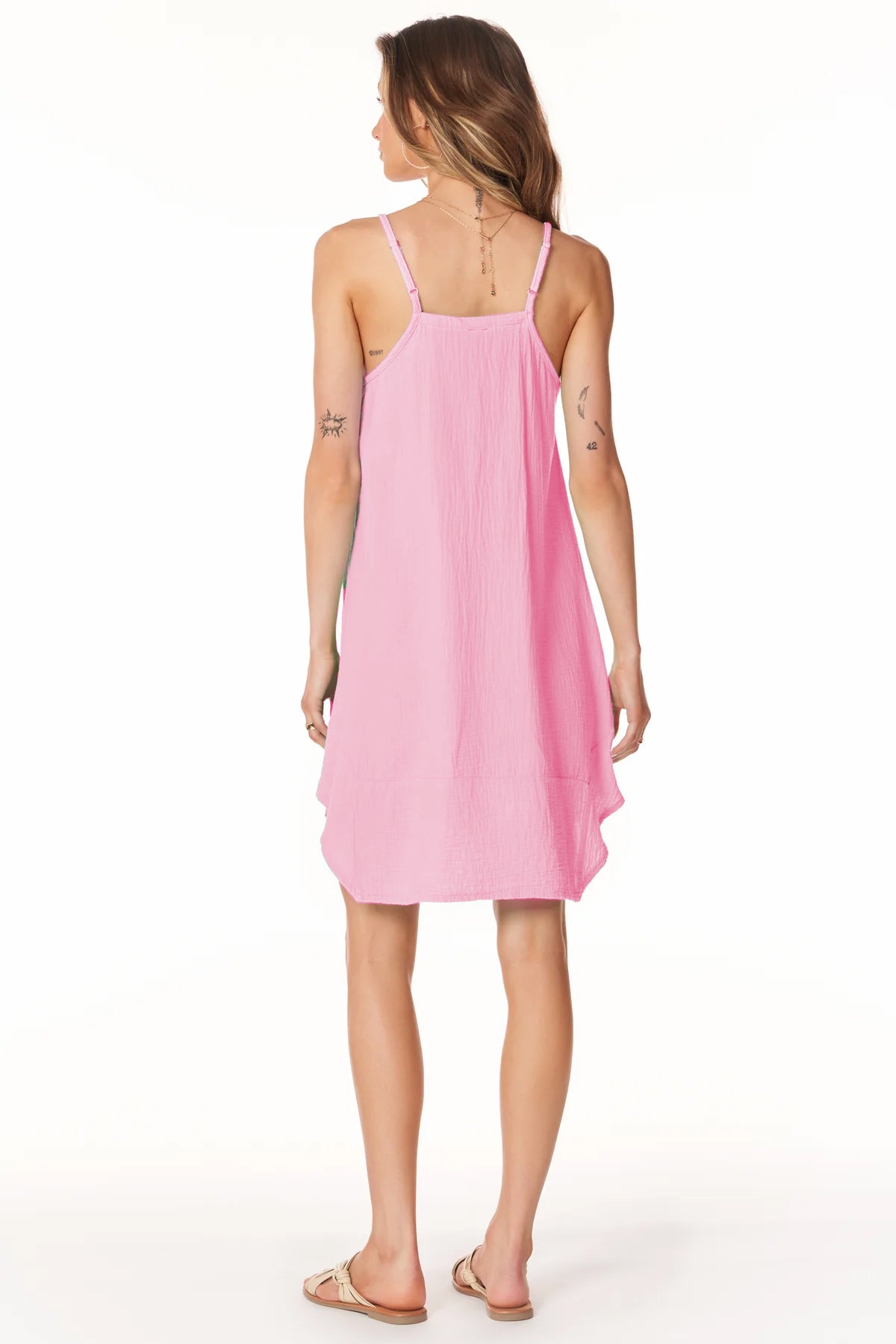 Asymmetrical Hem Dress - Cotton Candy by Bobi — alternate view