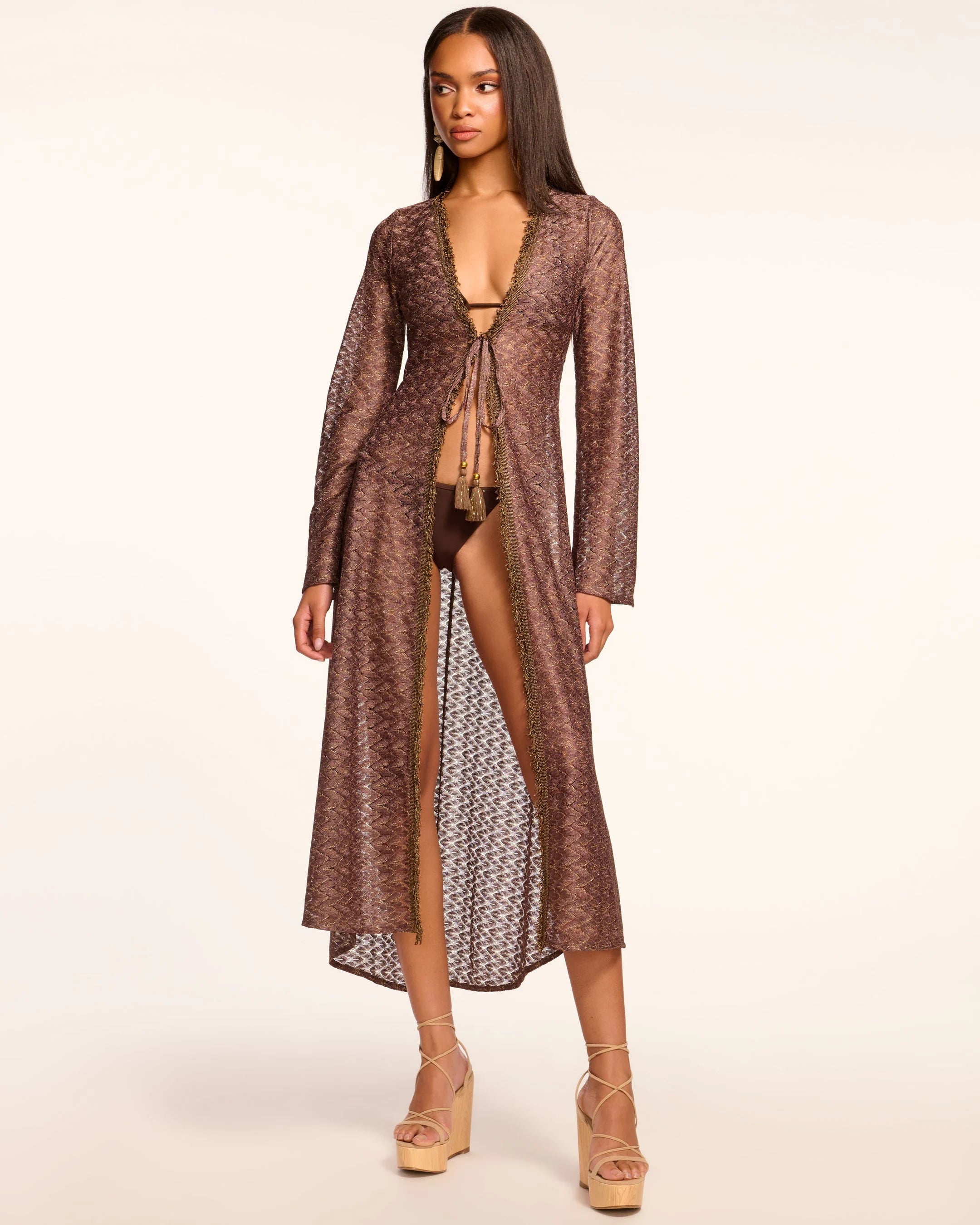 Fatima Zig Zag Coverup Dress - Bronze by Ramy Brook | 25 South Boutiques