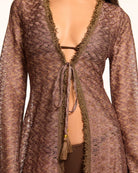 Fatima Zig Zag Coverup Dress - Bronze by Ramy Brook — view 3