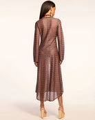 Fatima Zig Zag Coverup Dress - Bronze by Ramy Brook — view 4