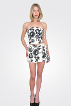 Ivit Crop Top - White Jacquard by Charo Ruiz — view 3