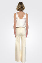 Long Straight Leg Pants - Cream by Seventy Venezia — view 4
