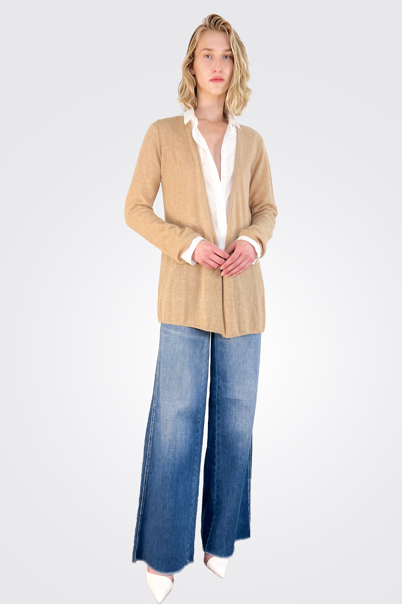 Cashmere Open Duster - Caramel by Minnie Rose — alternate view