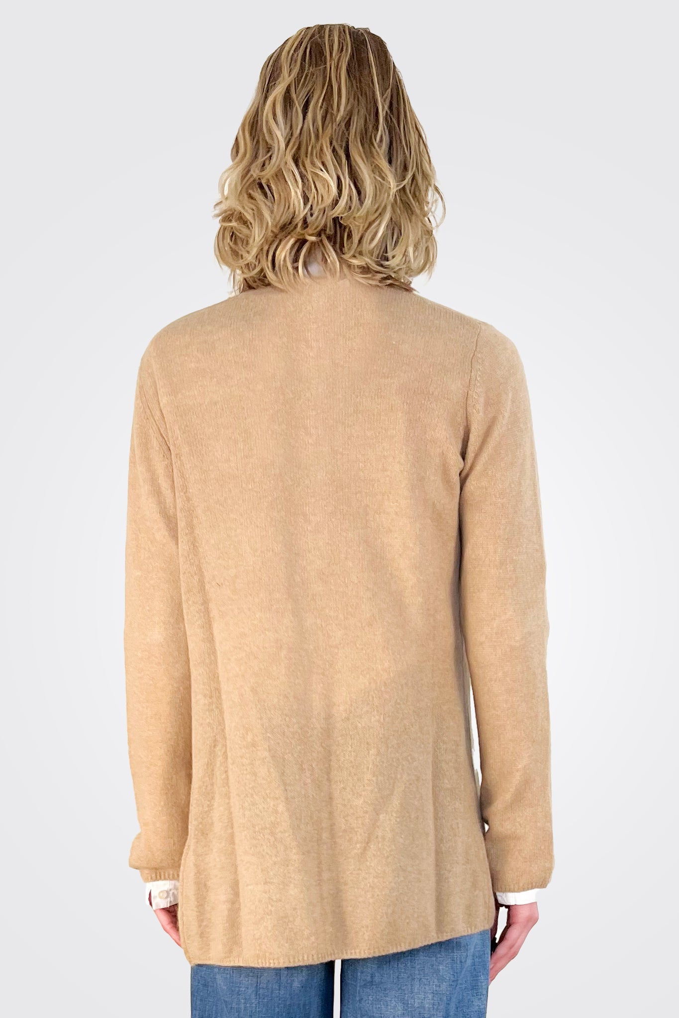 Cashmere Open Duster - Caramel by Minnie Rose — view 3