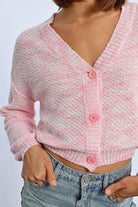 Cropped Knit Cardigan - Light Pink by Molly Bracken — alternate view