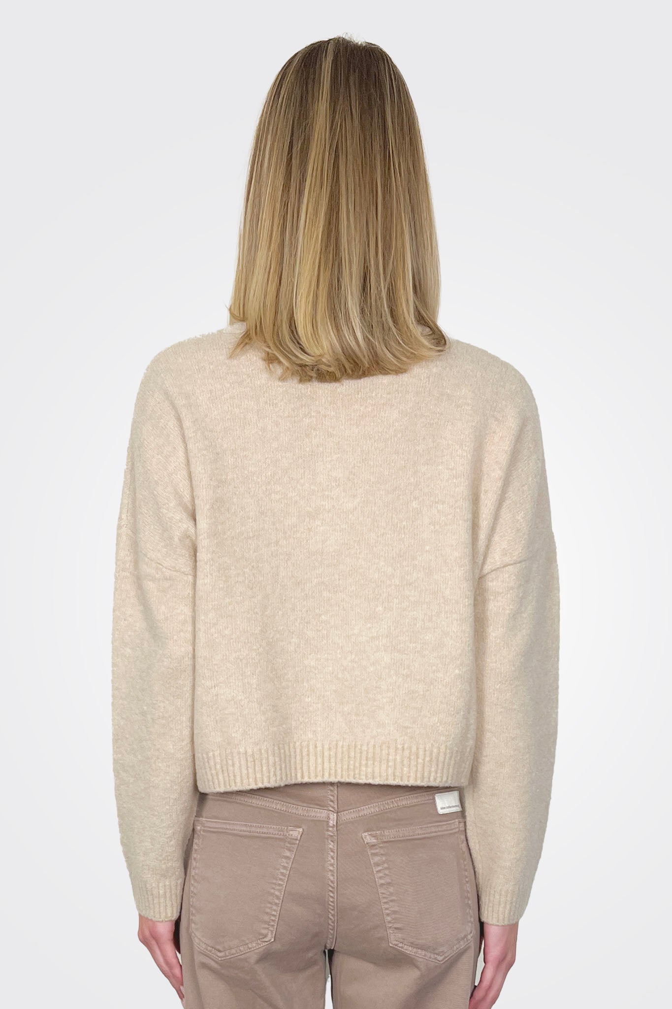 Zeta Paso Roll Neck Sweater - Creamy by Colorush — alternate view