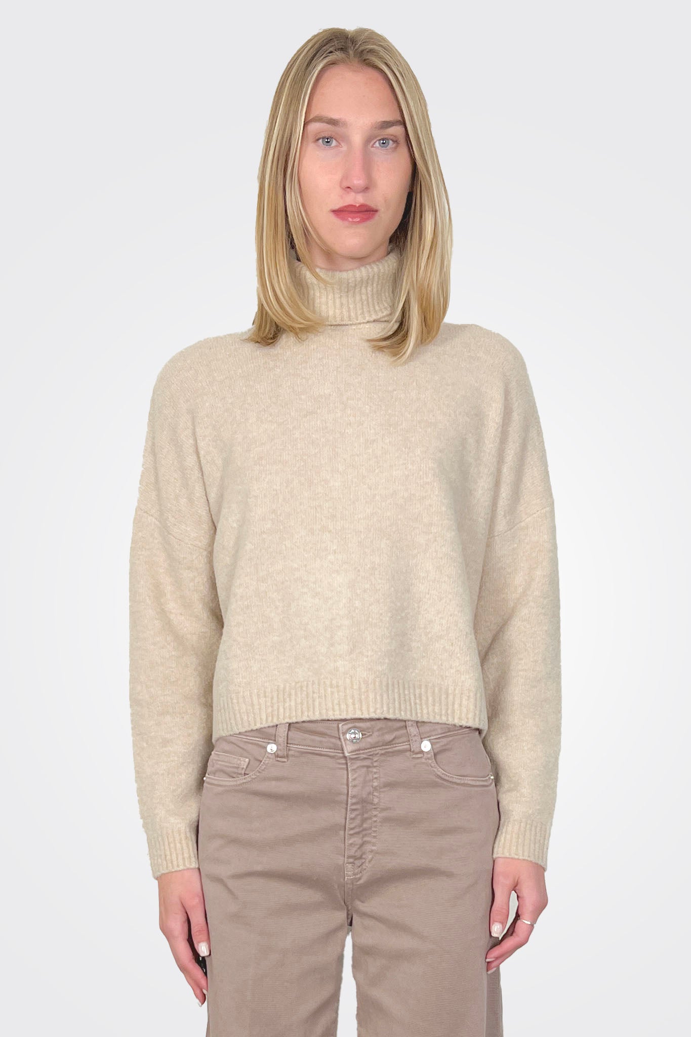 Zeta Paso Roll Neck Sweater - Creamy by Colorush | 25 South Boutiques