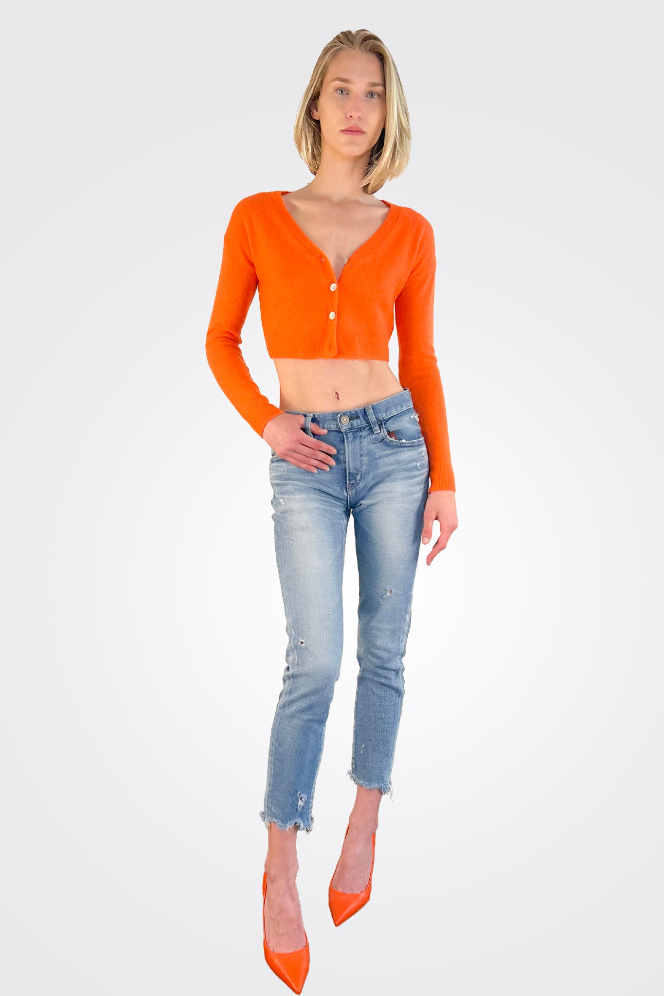 Gigi Cardigan - Papaya by Crush Cashmere — view 3