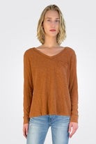 Billie Boyfriend Long Sleeve Tee - Cherry Mahogany by HelloNite | 25 South Boutiques