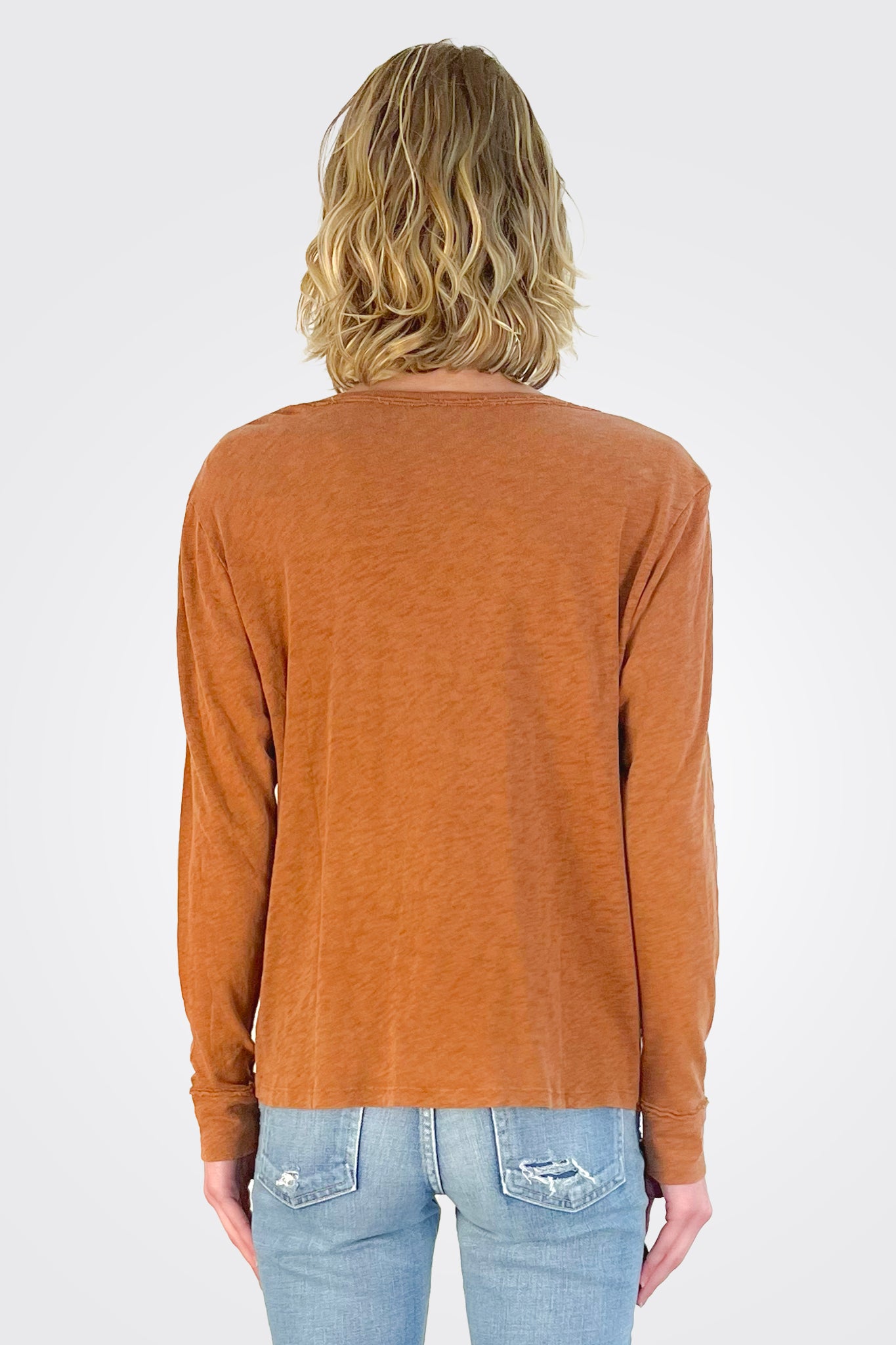 Billie Boyfriend Long Sleeve Tee - Cherry Mahogany by HelloNite — alternate view