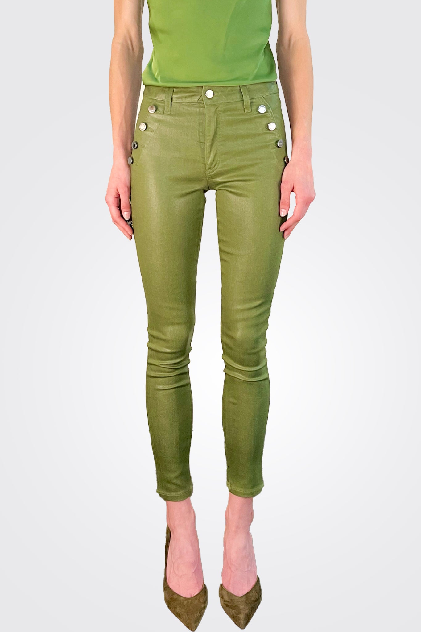 Helena Coated Skinny Jean - Spruce Coated by Ramy Brook — alternate view