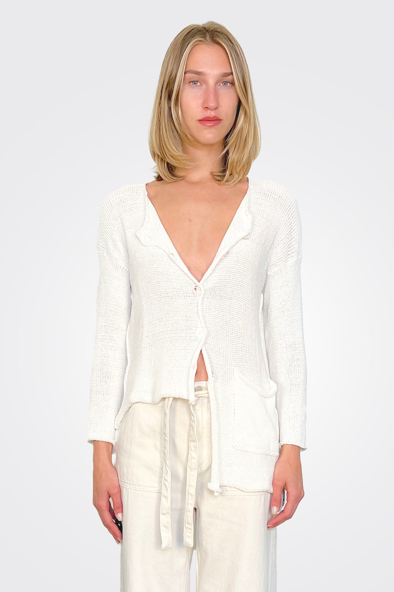 Cub Cardigan - White by Paper Temples | 25 South Boutiques