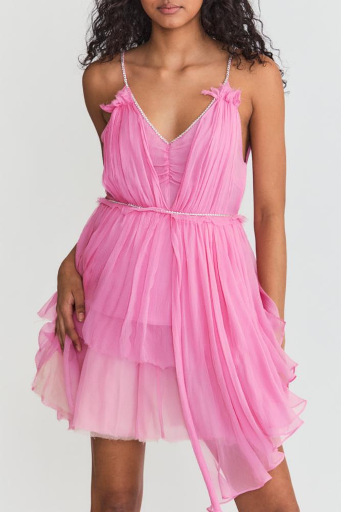 Ashida Mini Dress - Pink by LoveShackFancy — view 5