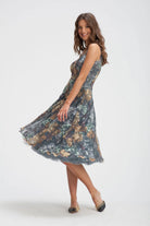 Floral Lace Tea Length Dress - Hazel Ash by Olvi's — view 3