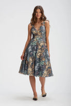 Floral Lace Tea Length Dress - Hazel Ash by Olvi's | 25 South Boutiques