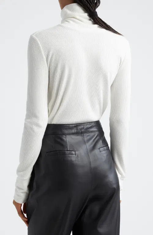 Ananda Long Sleeve Turtleneck - Ivory by Ramy Brook — view 4