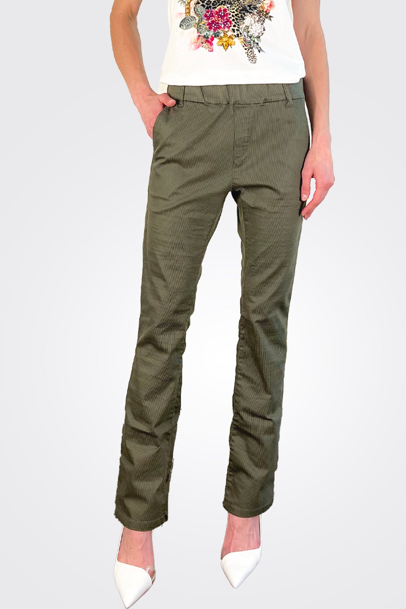 Dafna Pants - Green Pattern by Bevy Flog — alternate view