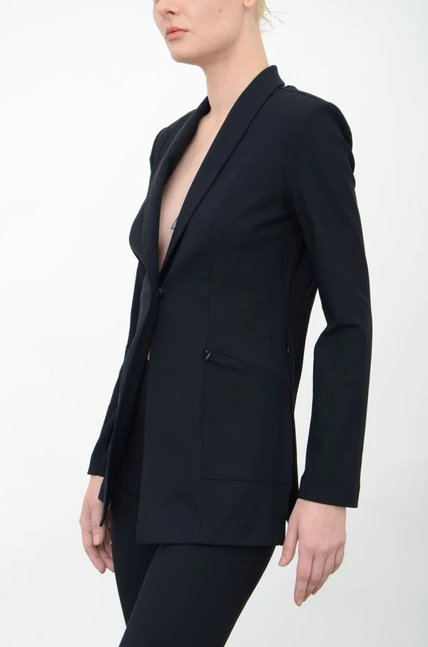 Valbella Tech Stretch Blazer - Black by Elaine Kim — alternate view
