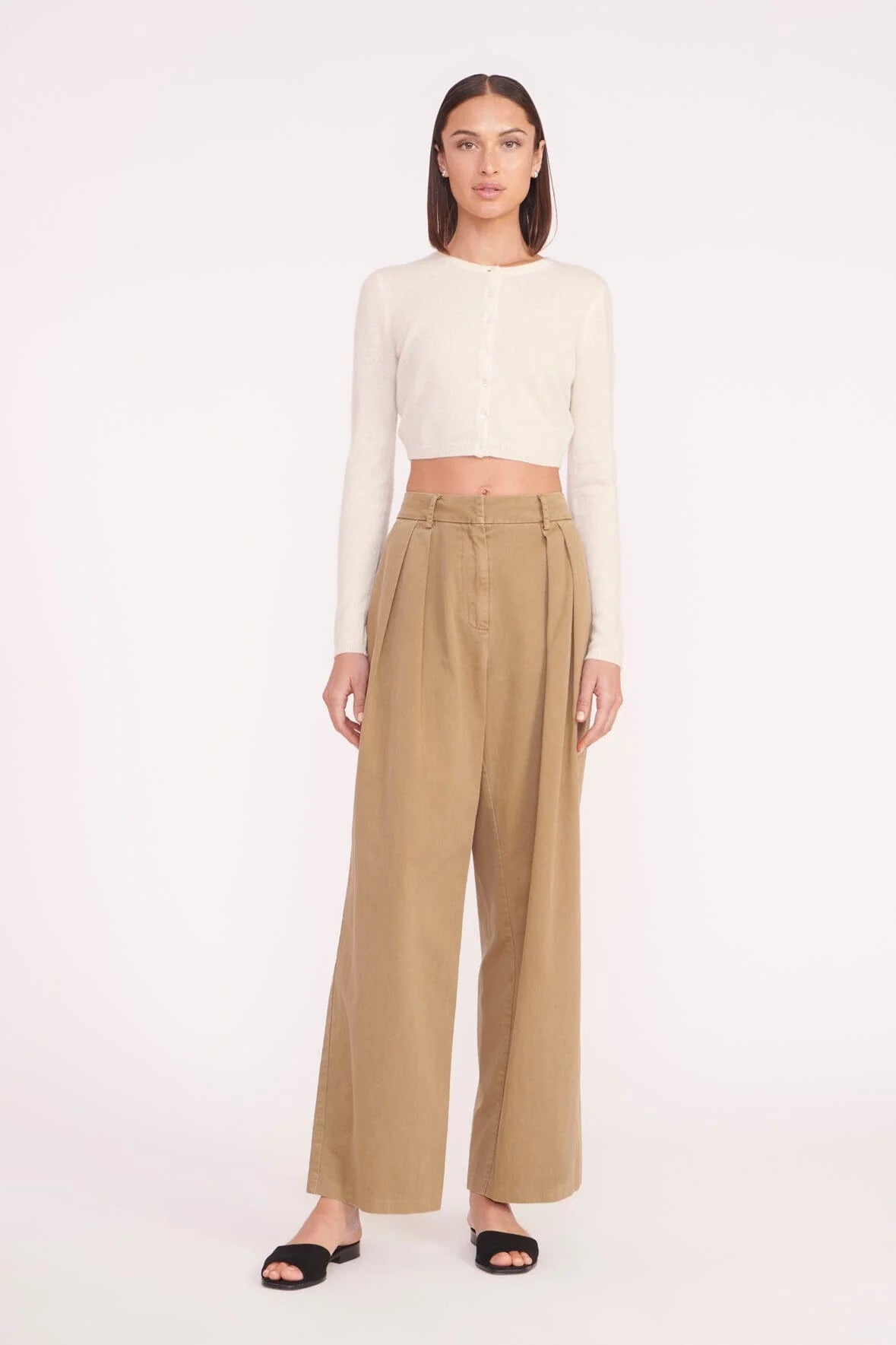 Deanna Sweater Cardigan - Creme by STAUD — alternate view