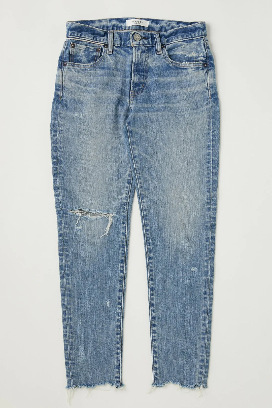 Depew Skinny Jean - Light Blue by Moussy — view 6