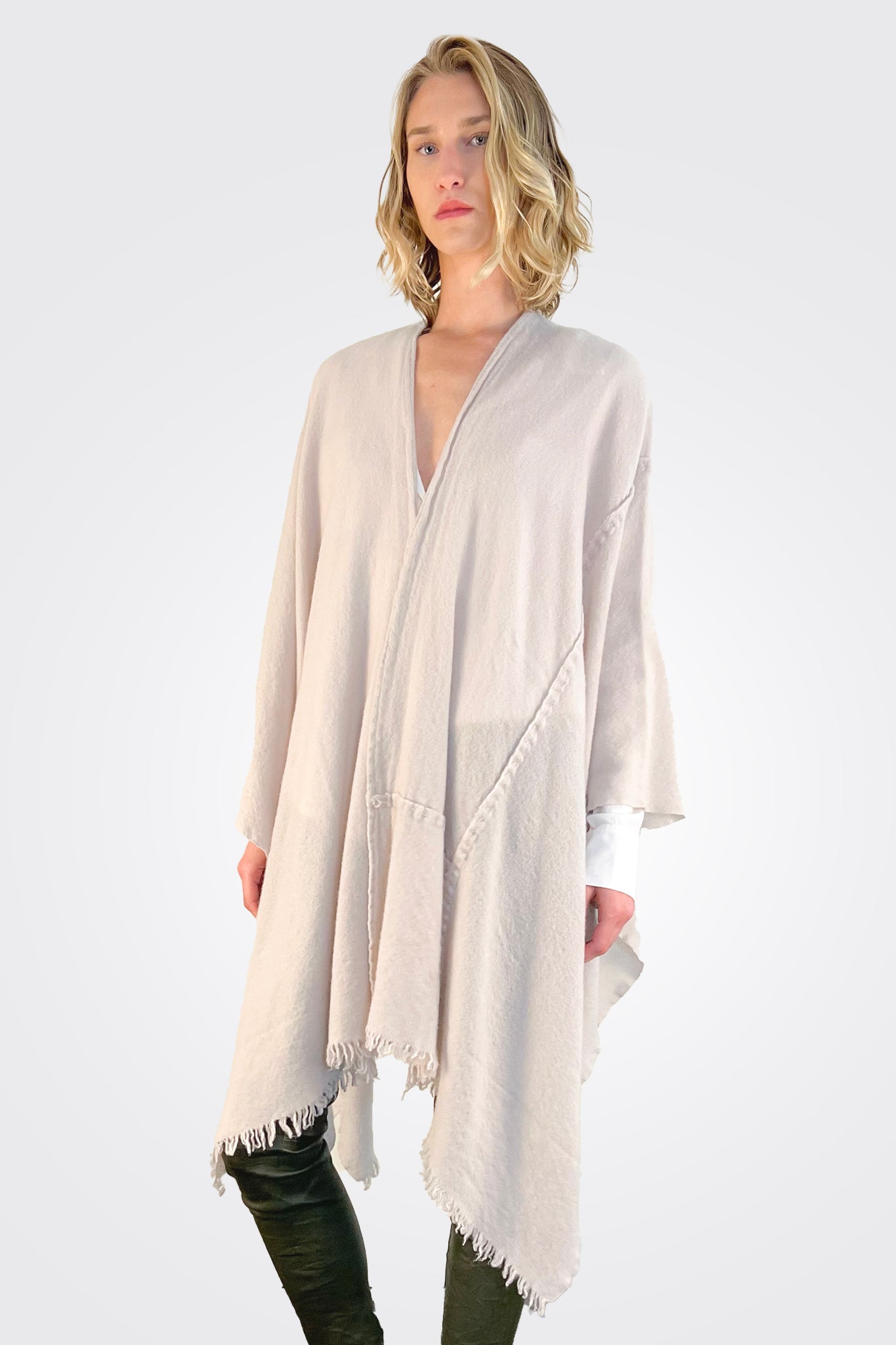 Stitch Detailed Poncho - Desert by Private 0204 — alternate view