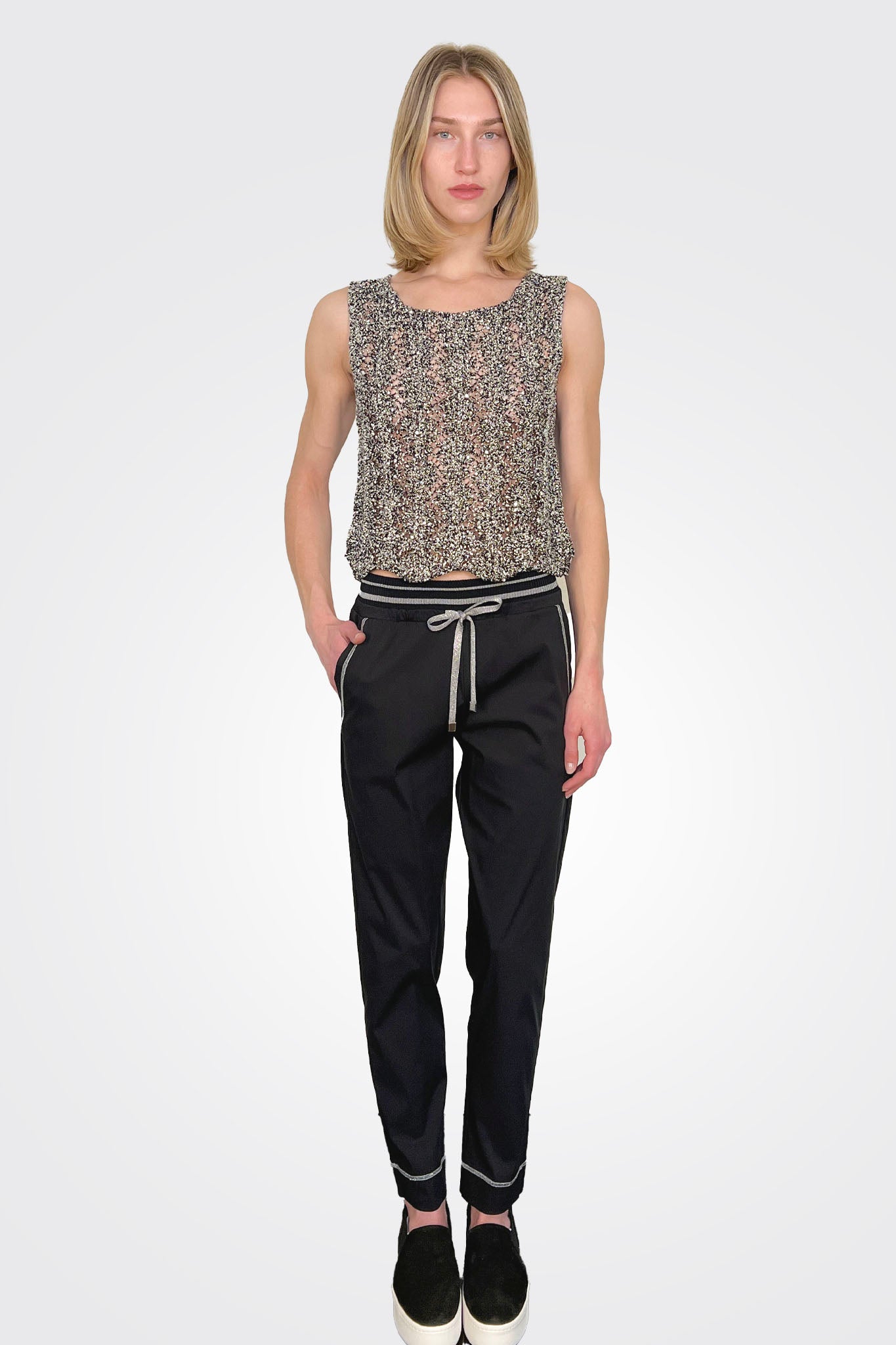 Knit Sleeveless Top - Black by D. Exterior — alternate view