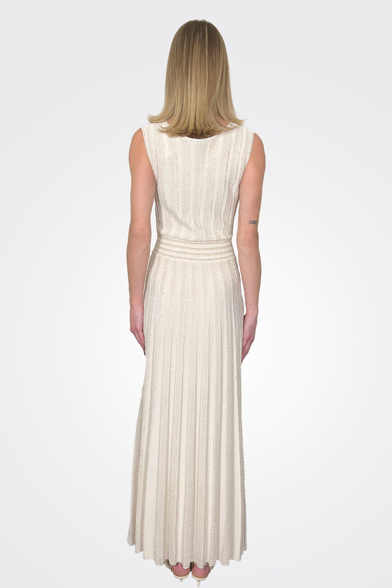 Lurex Sequin Knit Dress - Marmo by D. Exterior — view 3
