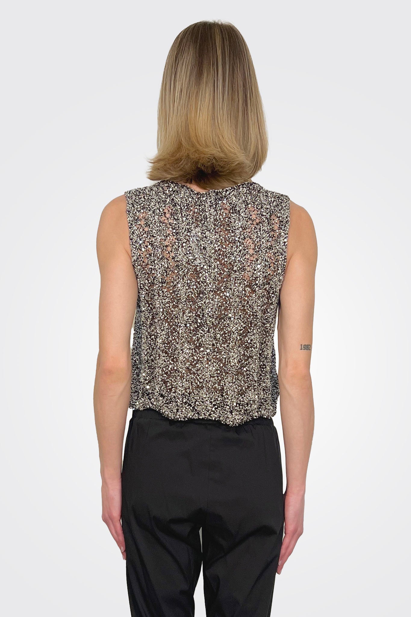 Knit Sleeveless Top - Black by D. Exterior — view 3