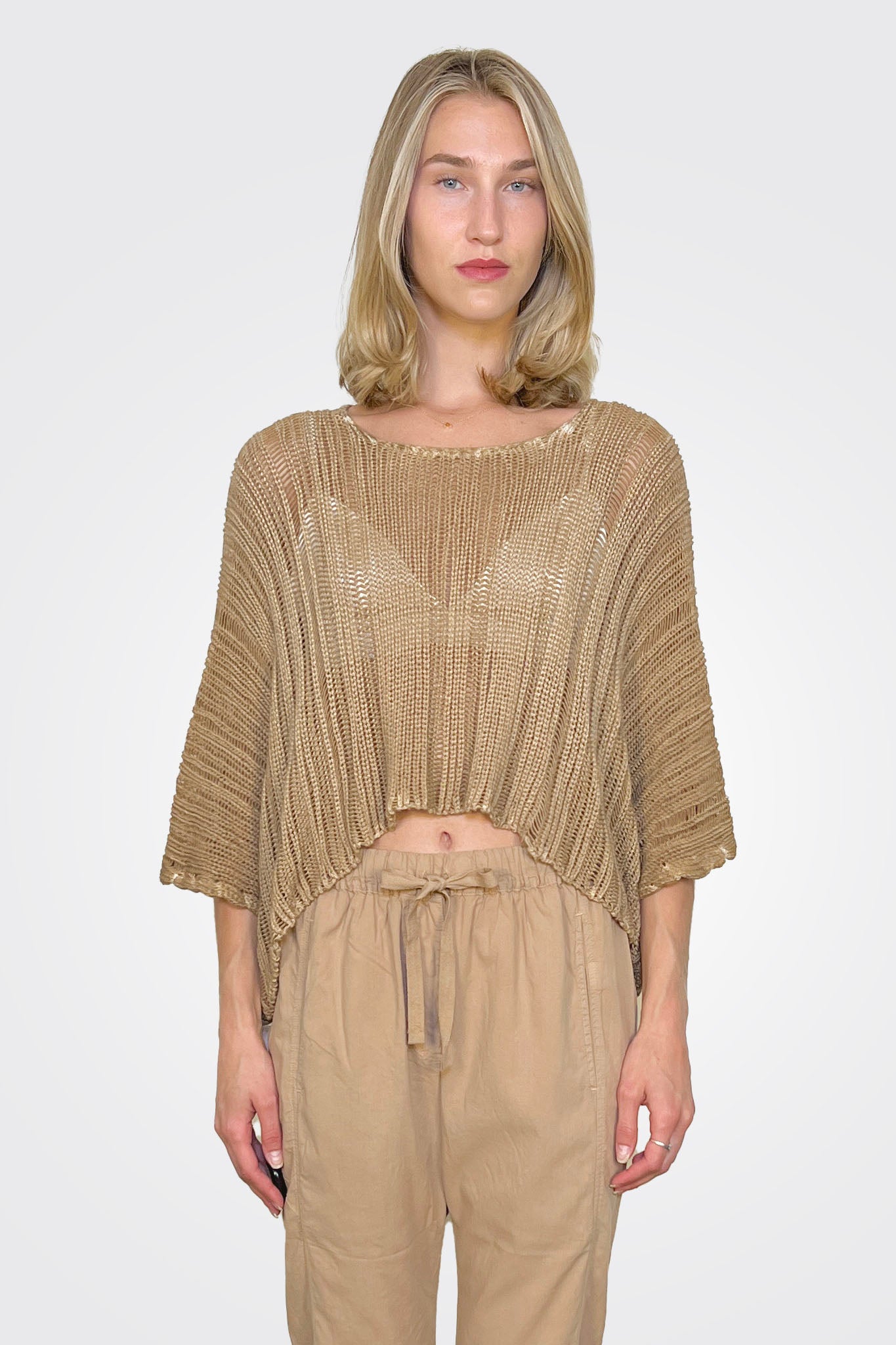 Crop Knit Tunic - Dijon by Studio B3 | 25 South Boutiques