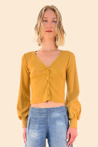 Maxine Volume Sleeve Cardi - Dijon by LA Made | 25 South Boutiques