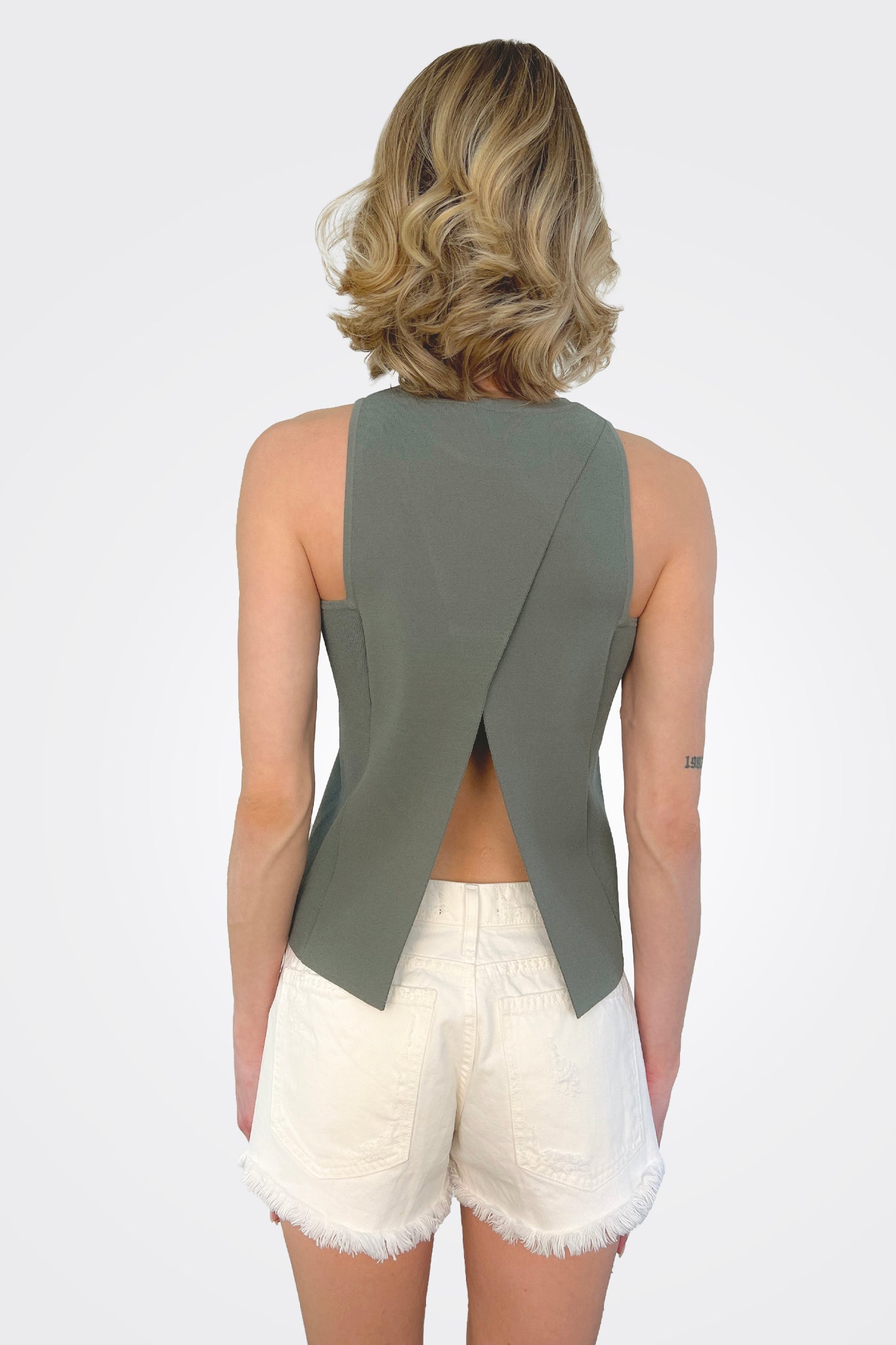 Open Back Halter - Dill by Autumn Cashmere — alternate view