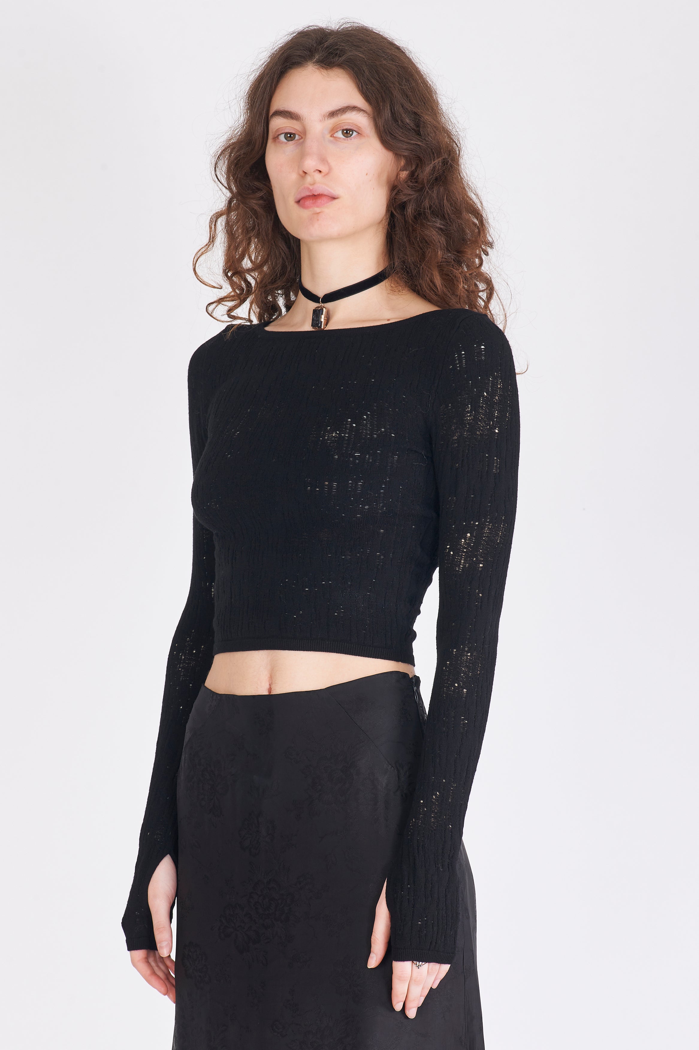 Viscose Knit Top - Black by Isabel Benenato — alternate view