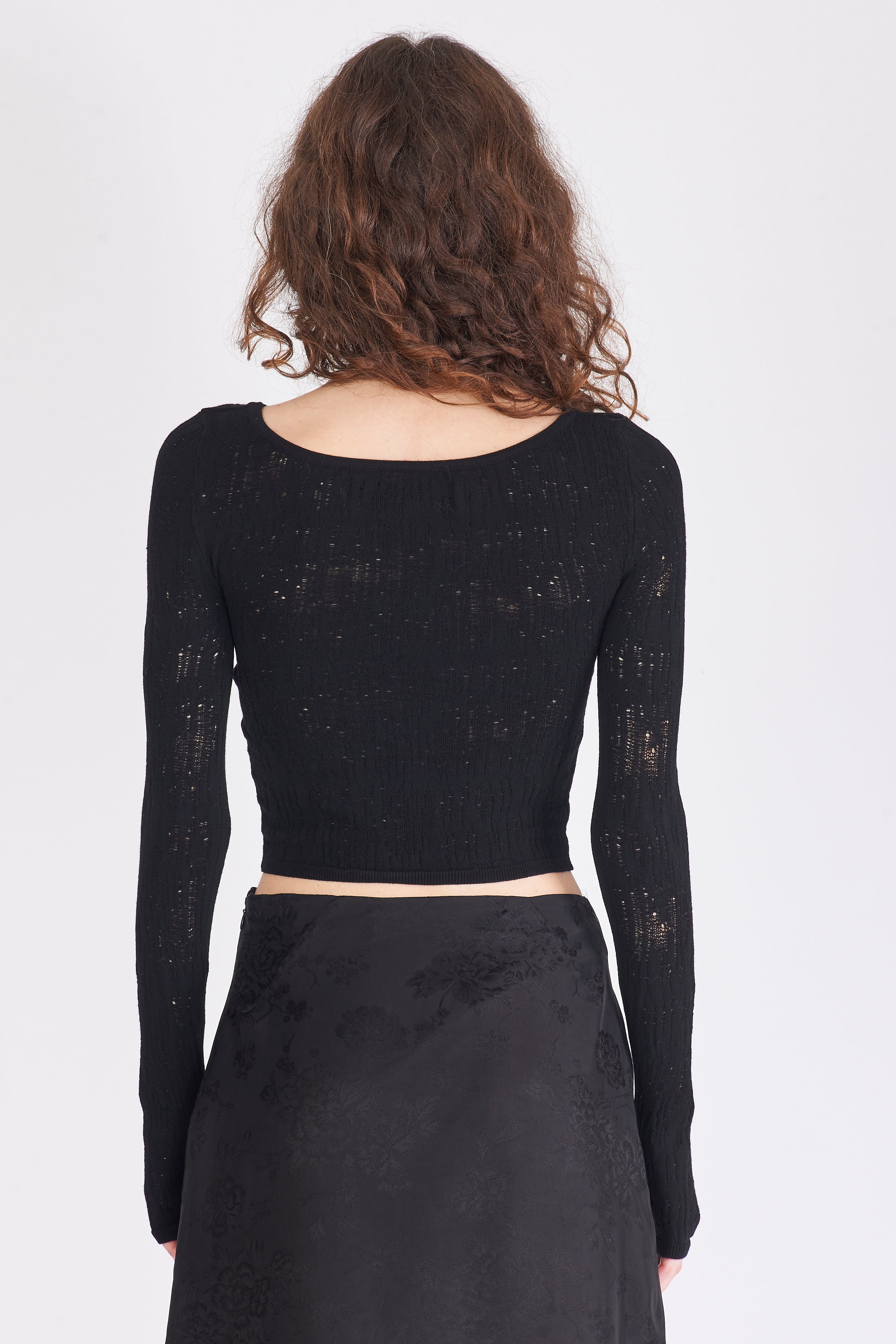 Viscose Knit Top - Black by Isabel Benenato — view 3