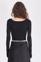 Viscose Knit Top - Black by Isabel Benenato — view 3