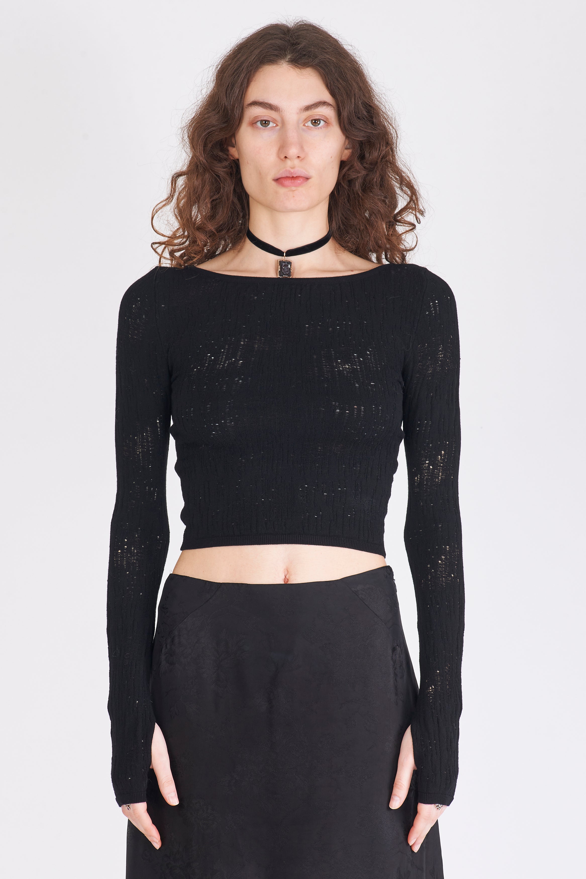 Viscose Knit Top - Black by Isabel Benenato | 25 South Boutiques
