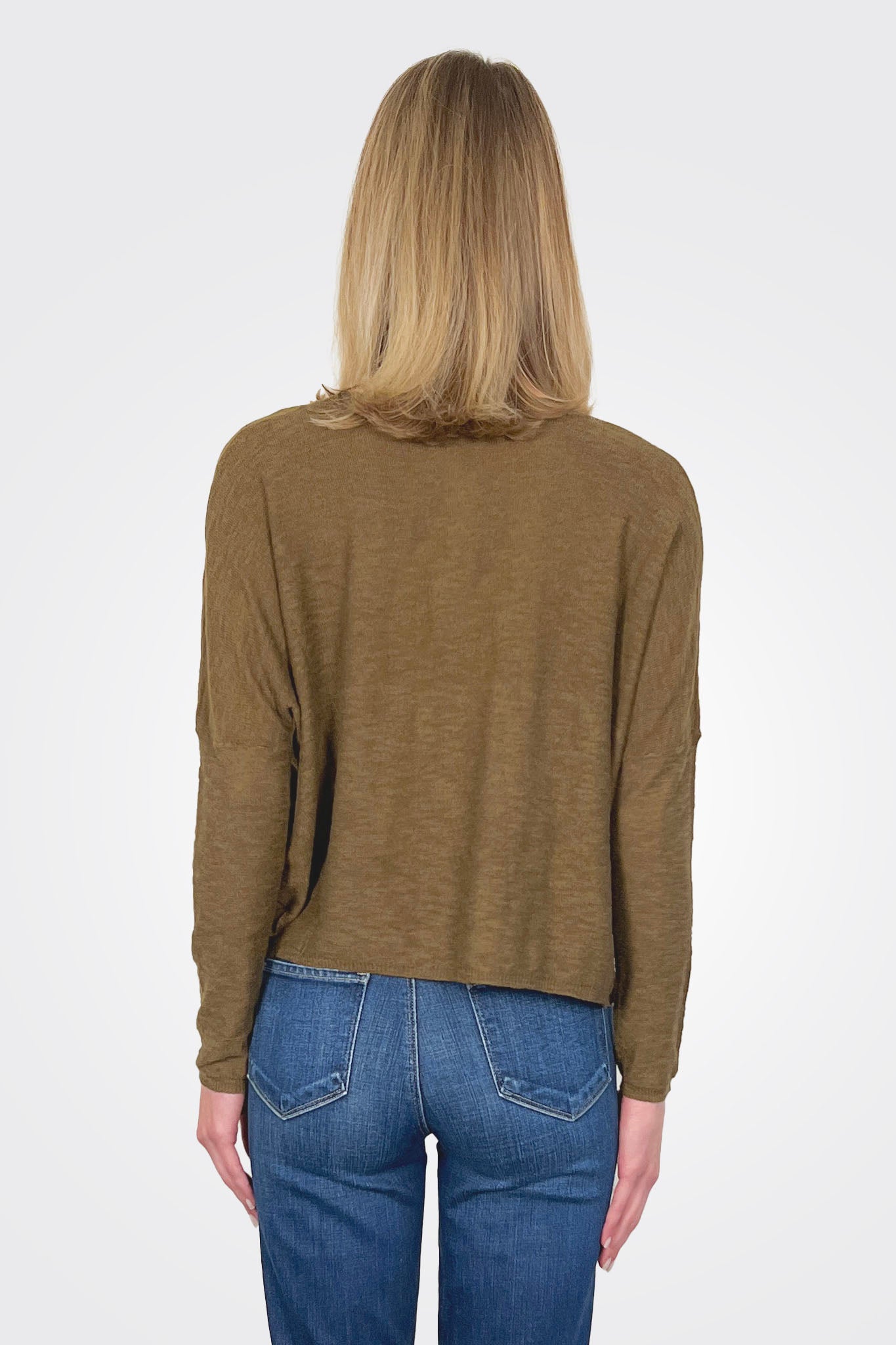 Sandcastle Crewneck Longsleeve - Dark Olive by StitchDrop — alternate view