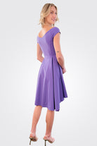 Fairissa Pleated Off-Shoulder High-Low Dress - Dark Lavender by Chiara Boni — alternate view