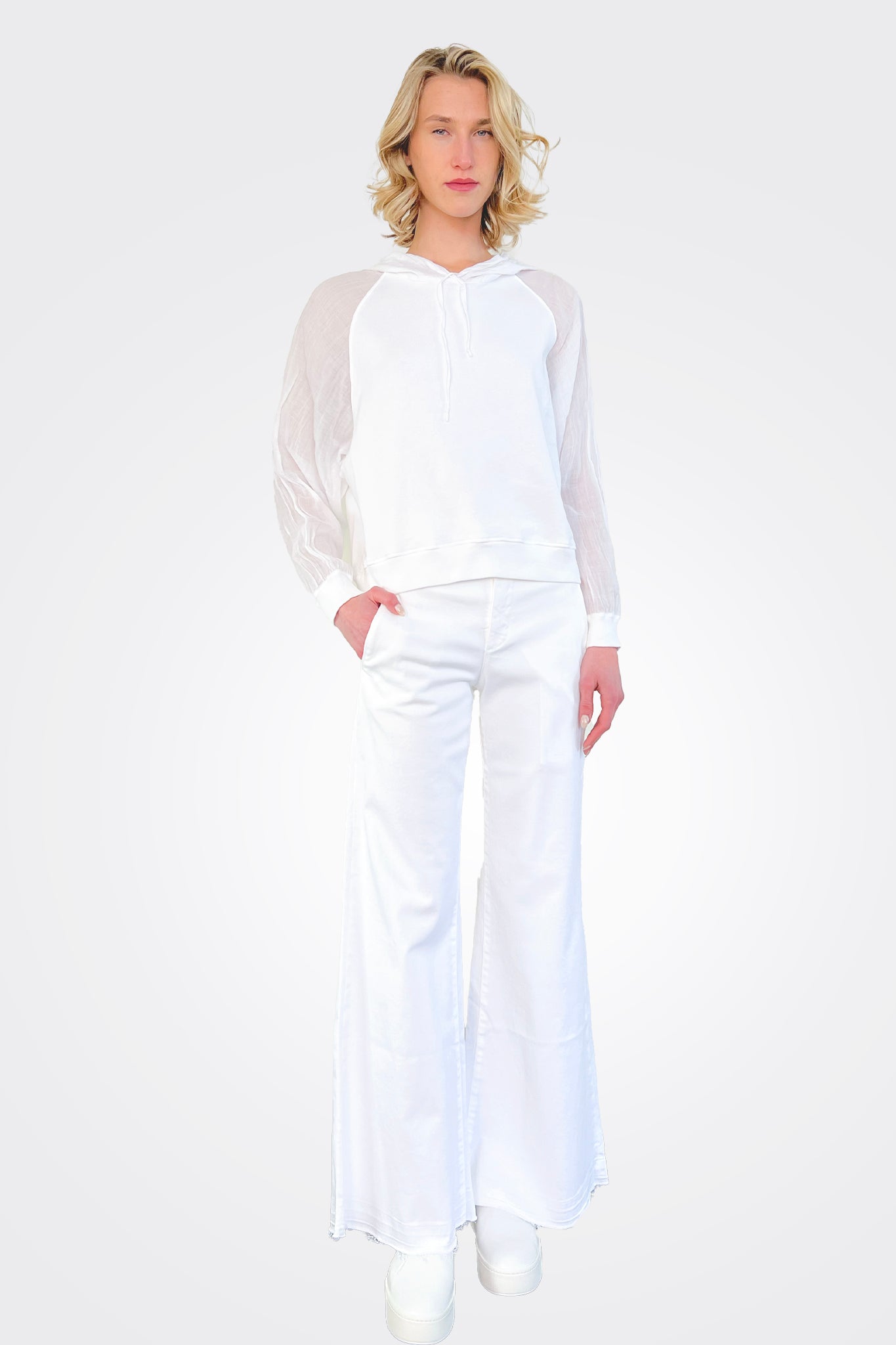 Flare Pants - White by European Culture | 25 South Boutiques