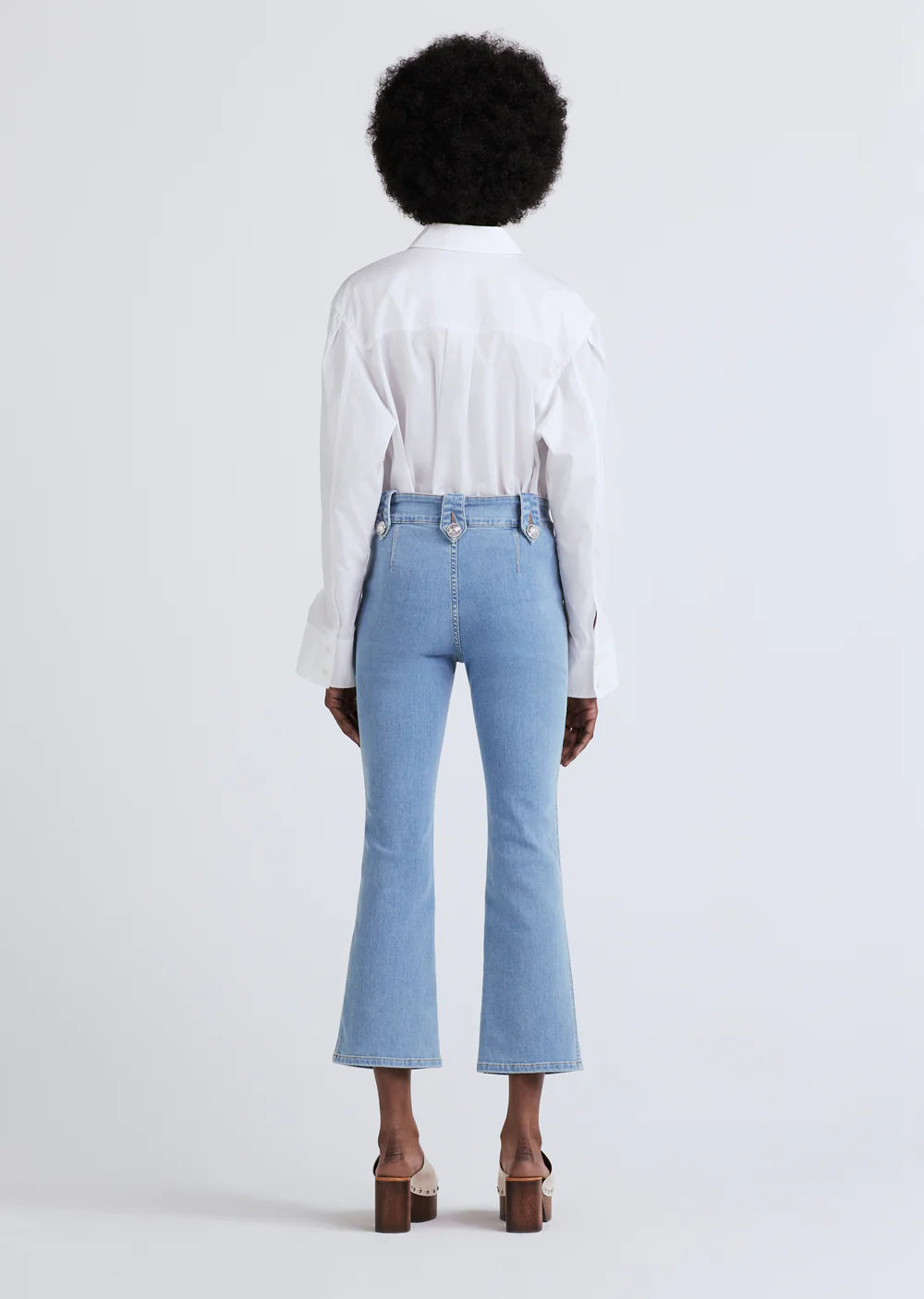 Robertson Crop Flare Trousers - Dover Light Denim by Derek Lam — view 4