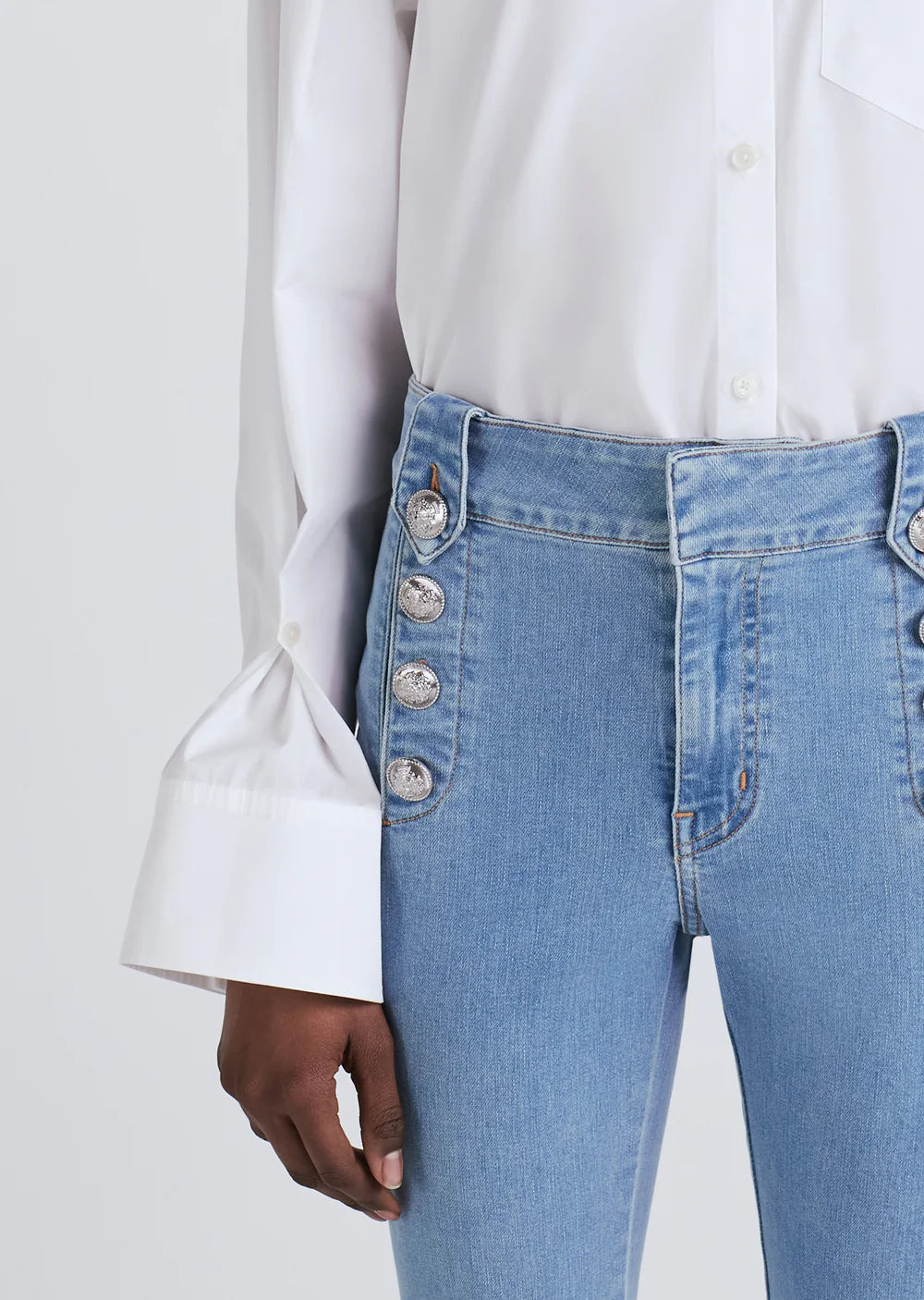 Robertson Crop Flare Trousers - Dover Light Denim by Derek Lam — alternate view