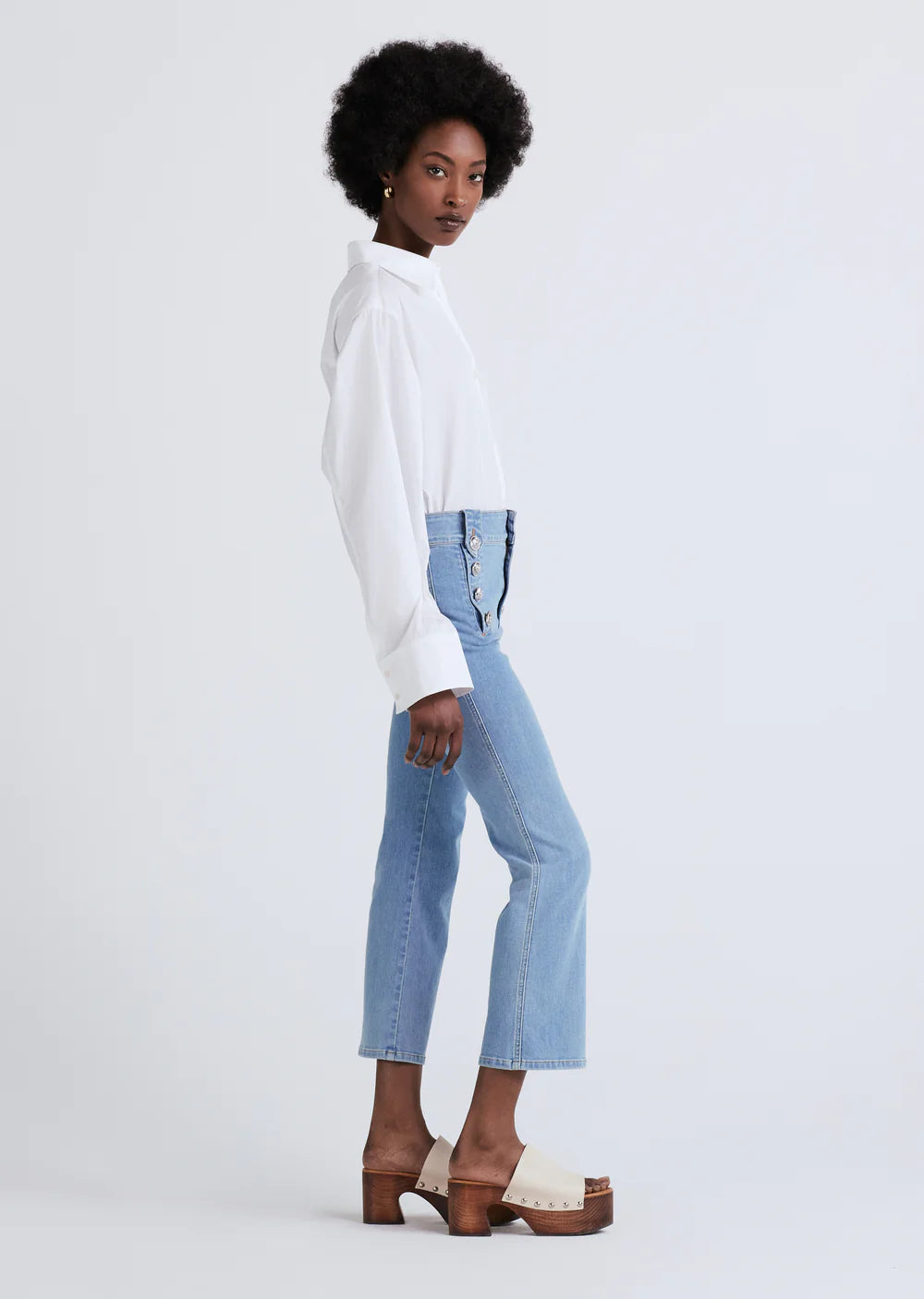 Robertson Crop Flare Trousers - Dover Light Denim by Derek Lam — view 3