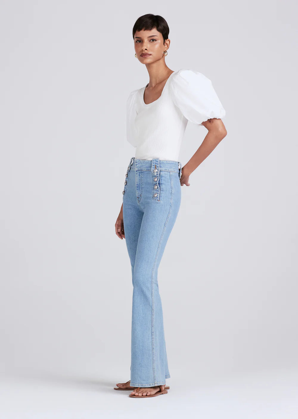 Robertson Flare Trousers - Dover Light Denim by Derek Lam — alternate view