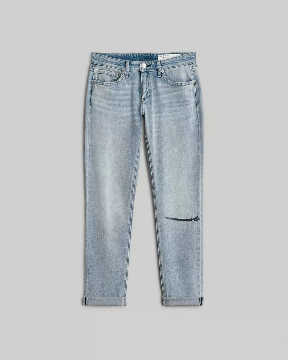 Dre Low-Rise Boyfriend - White Haven by Rag & Bone — view 5