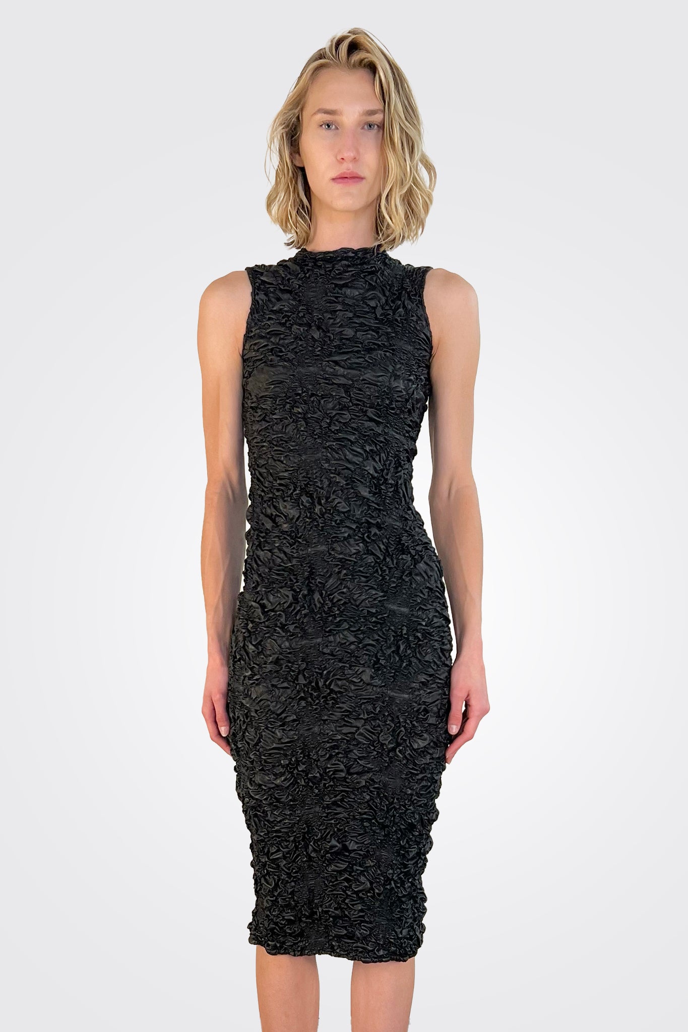 Textured Sheath Dress - Nero by Malloni — alternate view