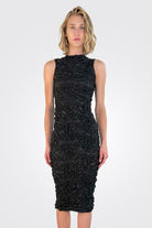 Textured Sheath Dress - Nero by Malloni — alternate view
